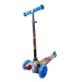 Trotineta pentru copii, cadru metal si plastic, 3 Roti, graffiti multicolor, Gimihome