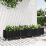 VidaXL Jardinieră de grădină cu picioare, negru, 240x50x54 cm, PP