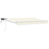 vidaXL Marchiză retractabilă manuală cu led-uri Crem 3 x 2,5 m 3419247