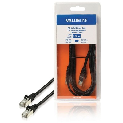 Cablu FTP Cat5e mufat patchcord RJ45-RJ45 2m negru Valueline foto