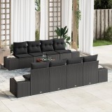 vidaXL Set de canapea de grădină 7 pcs Negru 55 x 55 x 37 cm