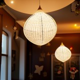 Cumpara ieftin Lustră Rotundă Din Fibră Naturală De Ratan