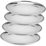 Set 4 farfurii FOXMAG24, din inox, diametru 23cm