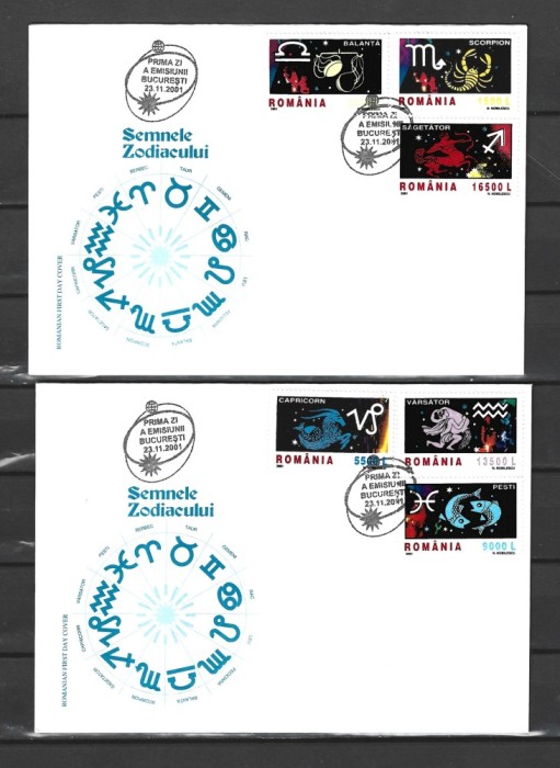 ROMANIA 2001 - SEMNELE ZODIACULUI (I), FDC - LP 1574