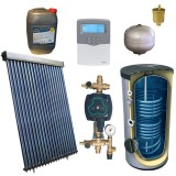 KIT PANOU SOLAR APA CALDA PRESURIZAT 4P ECONOMIC CU BOILER CU DOUA SERPENTINE 200L PANOSOL C.201
