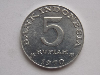 5 RUPIAH 1970 INDONEZIA foto
