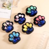 Jucarie Antistres Squishy, Cyrax, cu Revenire Lenta, Squeeze Pinch Family, Model Cat Paw, 6.5 x 6 cm, din Tpr, 4-6 Ani, Model 1 Pestisori, Negru cu In