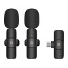 Set Microfoane Lavaliera Wireless USB Type-C PULUZ PU3151B Omnidirectional, Raza 20m, Compatibil Android