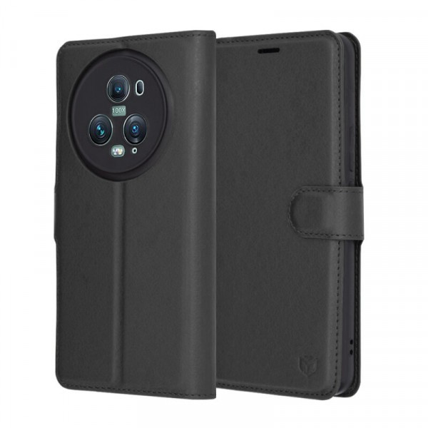 Husa pentru Honor Magic5 Pro, Techsuit, Leather Folio, Neagra