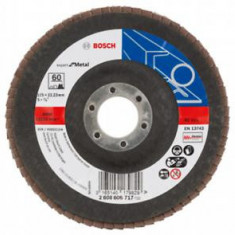 Disc de slefuire evantai BOSCH X551 pentru metal ,D 125 mm; G 60, versiunea inclinata