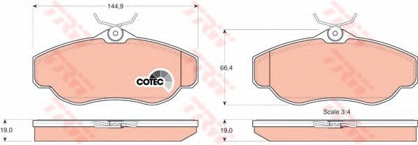 Set placute frana,frana disc LAND ROVER DISCOVERY II (LJ, LT) (1998 - 2004) TRW GDB1156