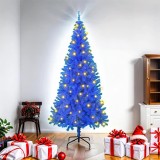 VidaXL Brad de Crăciun artificial cu 300 LED-uri Albastru 180 cm PVC
