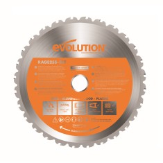 Disc pentru fierastrau circular, taiere multifunctionala Evolution RAGEBLADE255MULTI-1374, O255 x 25.4 mm, 28 dinti