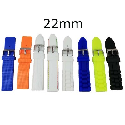Lot 8 Curele Ceas 22mm negru, albastru, orange, alb, galben electric foto