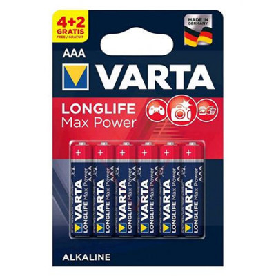 Baterie alcalina AAA LR03 max power Varta BL 6buc foto