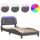 Cumpara ieftin Cadru de pat cu LED fara saltea, Hvar, gri, 90x200 cm