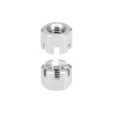 Piulițe hexagonale cu șanț M10x1.5mm - pachet de 5 - potrivite pentru utilaje - piulițe hexagonale din oțel inoxidabil 304 - argintii
