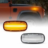 Set de 2 Lampi semnalizare laterala/aripi LED pentru Land Rover Discovery 2, Freelander 1, Defender, Rover 45, 75