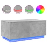 Cumpara ieftin Masuta de cafea cu lumini LED, gri beton, 90x50x40 cm