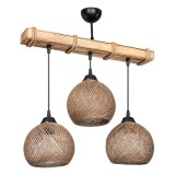 Cumpara ieftin Lustra cu trei lumini PWL-1120, E27 nuc-bej 50x18x63 cm