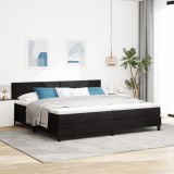VidaXL Pat box spring cu saltea, negru, 200x200 cm, catifea