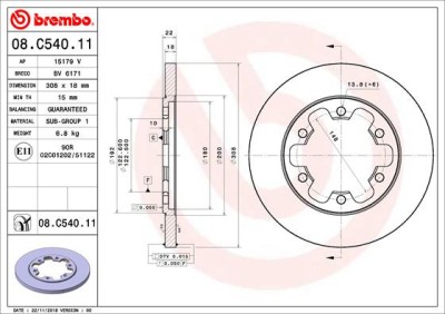 BREMBO 08.C540.11 PRIME LINE - UV Coated Disc frana foto