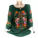 Cumpara ieftin Ie Traditionala Verde cu Motiv Floral Multicolor de Dama - IMS24