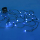 Instalație Lumini Solare, Model LED, 60 Becuri, Alb Rece, Lungime 10.3m, IP44, Cablu Verde, Oem