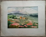 Vedere panoramica Rasnov// guasa Rodica Raileanu 1982, Portrete, Cerneala, Altul