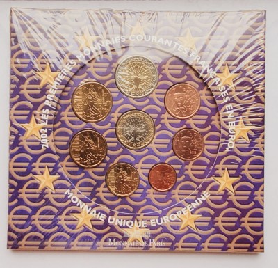 M01 Franta set monetarie EURO 8 monede 2002 - sigilat - UNC foto