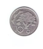 Moneda Namibia 10 cents/centi 1998, stare buna, curata, Africa, Fier