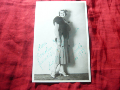 Fotografie cu autograf 1939 Adele Kern - marea soprana germana in Bucuresti foto