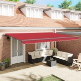 vidaXL Marchiză manuală retractabilă roșie 500x300 cm