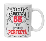 Cana alba personalizata &quot;editie limitata - perfecta&quot;, 55 ani, INOVATIX&reg;. 330ml, Oem