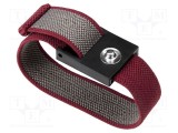 Brăţară ESD roşie 1M&Omega; clichet 3mm JBC TOOLS