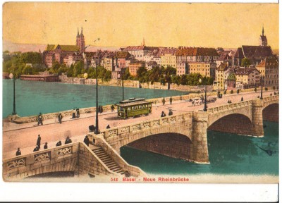 CPIB 16766 CARTE POSTALA - BASEL. NEUE RHEINBRUCKE, PHOTOGLOB Co. ZURICH, 1907 foto