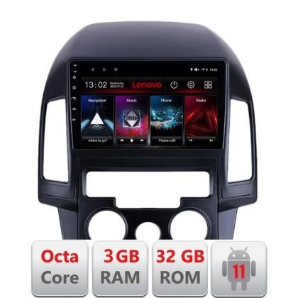 Navigatie HHyundai I30 2009-2012 clima manuala Octa Core cu Android Radio Bluetooth Internet GPS WIFI 3+32GB LENOVO LITE CarStore Technology