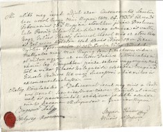 A3035N Locuitorul rom&acirc;n Velan Văsăliță din Borcut, &icirc;mprumut, T&acirc;rgu Lăpuș, Maramureș, anul 1832, limba maghiară, sigiliu &icirc;n ceară roșie