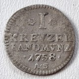 Germania Palatinate 1 Kreuzer 1756 argint Karl lll Philipp