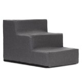Scara pentru animale de companie, caini sau pisici, 3 trepte, antiderapanta, husa detasabila, inaltime 30 cm, gri inchis Household NewTrend