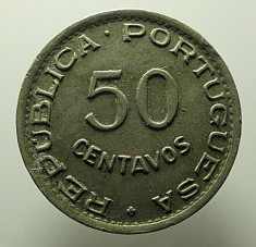 Moneda 50 centavos 1950 - Angola foto