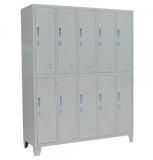 Vestiar metalic Premium cu picioare 10 usi (5x2) 1500x500x1920 mm (LxlxH), Neasamblat, PLUS