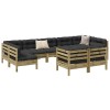 Gossi set canapea de gradina cu perne, 9 piese, lemn de pin tratat