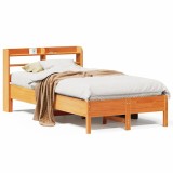 Cumpara ieftin Cadru pat fara saltea, maro ceruit, 100x200 cm, lemn masiv pin