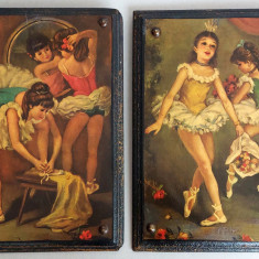 Micile balerine - 2 litografii dupa picturi in ulei stil Cidney Grossman anii 50