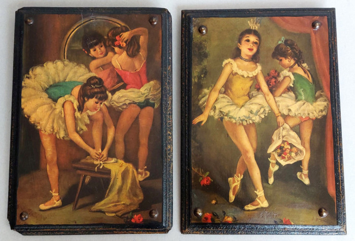 Micile balerine - 2 litografii dupa picturi in ulei stil Cidney Grossman anii 50