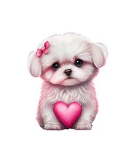 Sticker decorativ Catelus, Roz, 66 cm, 3692ST foto