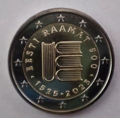 Estonia 2 euro 2025 prima carte tiparita, UNC foto