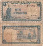 1958 (1 II), 10 francs (P-30b.4) - Congo Belgian!