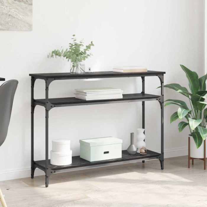 vidaXL Masă de consolă Stejar Negru 100 x 29 x 75 cm Lemn compozit 882201
